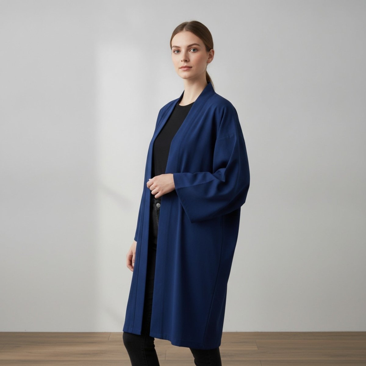 Robe Kimono Long Unisexe – Bleu - S