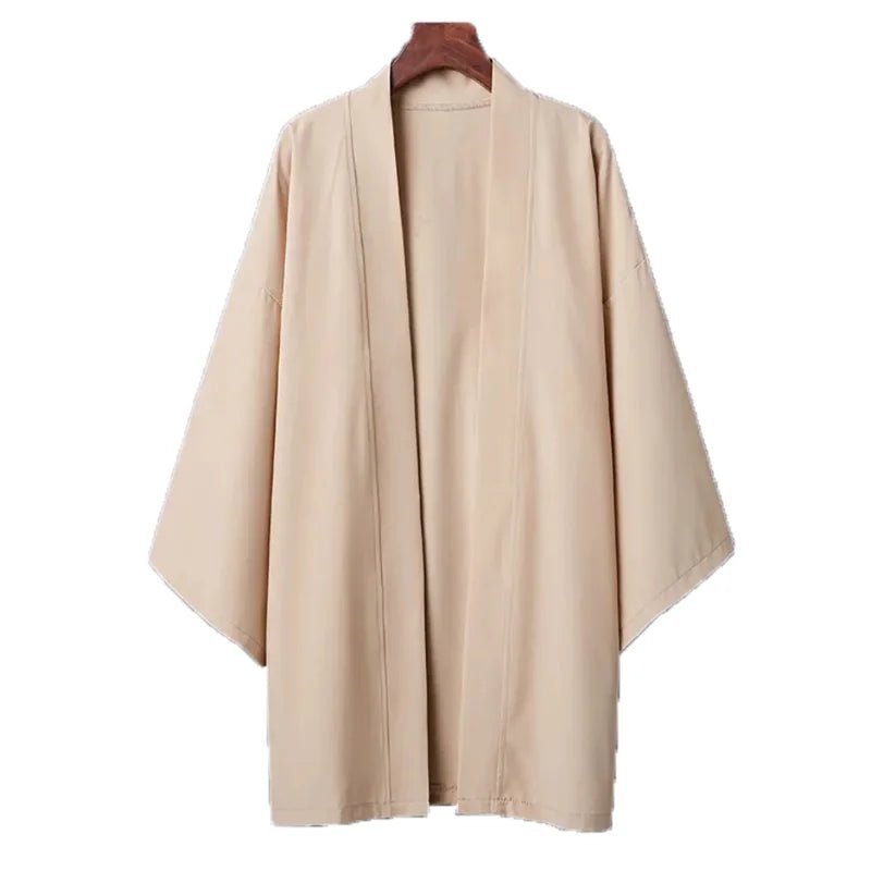 Robe Kimono Long Décontracté Unisexe – Beige - S