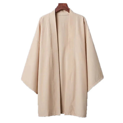 Robe Kimono Long Décontracté Unisexe – Beige - S