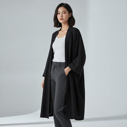 Robe Kimono Long Unisexe – Noir - S
