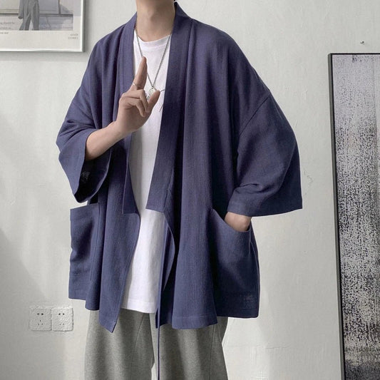 Kimono Style Ethnique Homme – Bleu Marine - M
