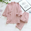 Pyjama Kimono Japonais Été Femme – Rose - M