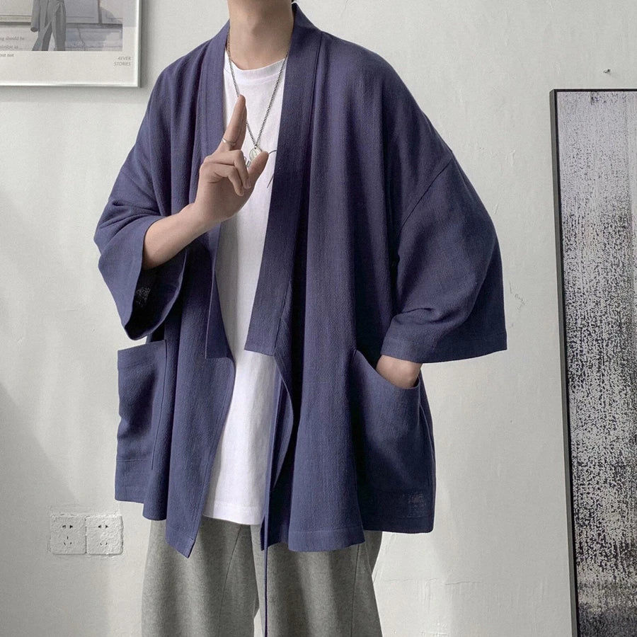 Robe Longue Ethnique Homme en Lin Chinois