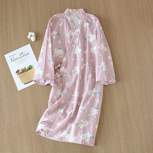 Pyjama Kimono Gaze de Coton Douceur Estivale