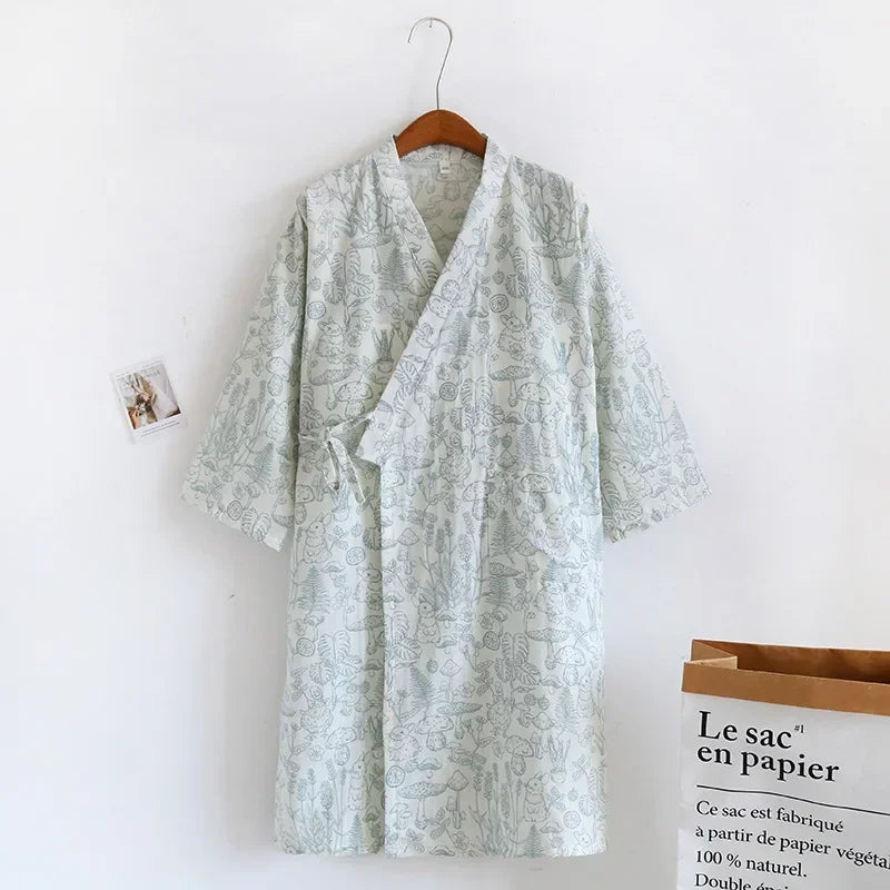 Kimono Japonais Gaze de Coton - Confort & Sérénité