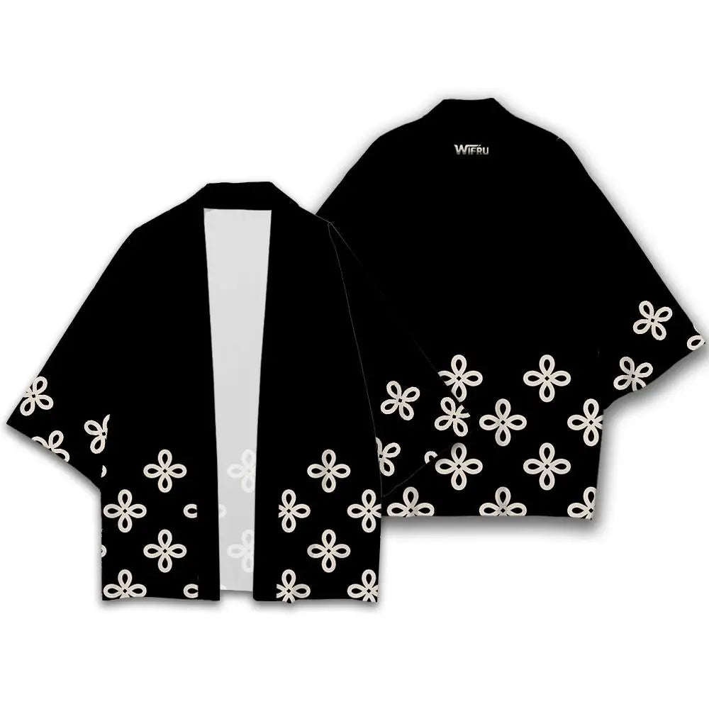 Kimono d'été femme : Yukata Harajuku grue & cerisier