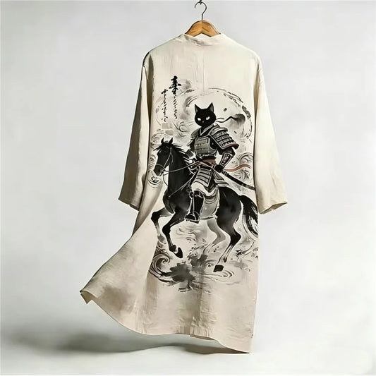 Kimono Long Imprimé Chinois Unisexe