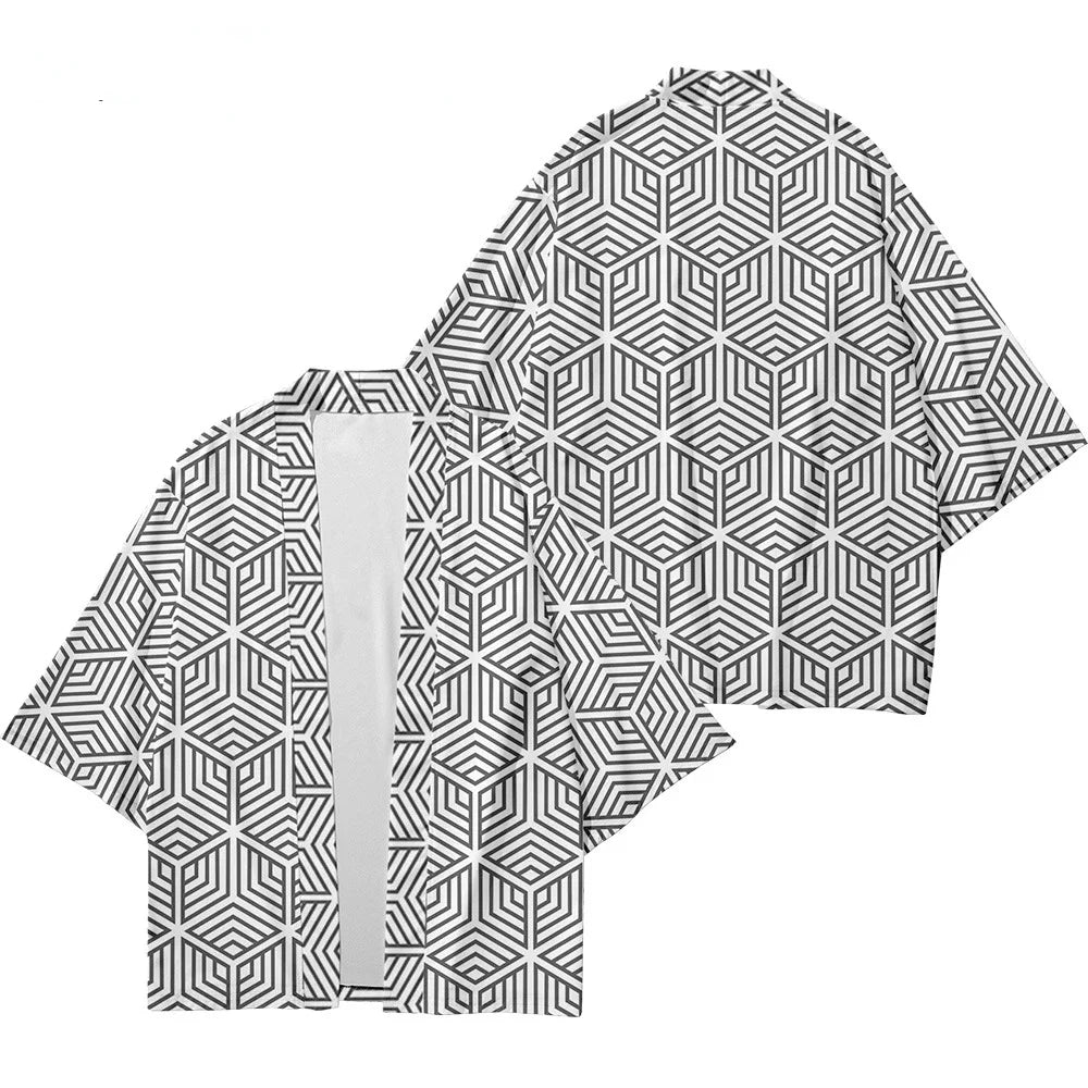 Kimono Japonais Géométrique Unisexe
