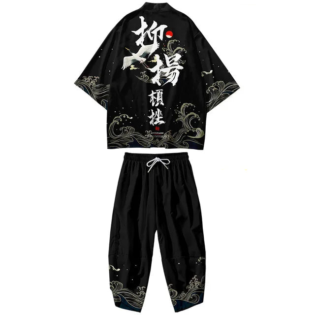 Ensemble Kimono Oversize Imprimé "Défaut"