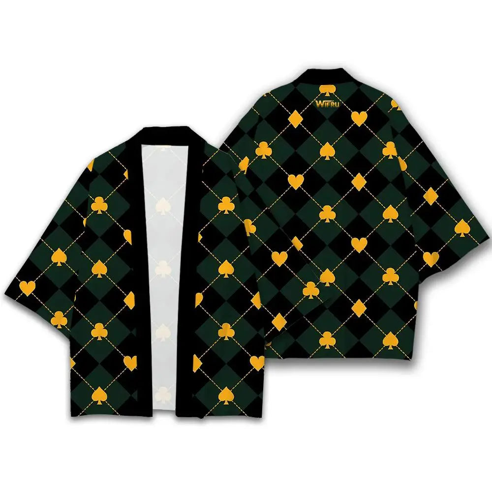 Kimono Japonais Harajuku Grue & Cerisier