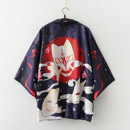 Kimono Haori Violet Foncé Unisexe