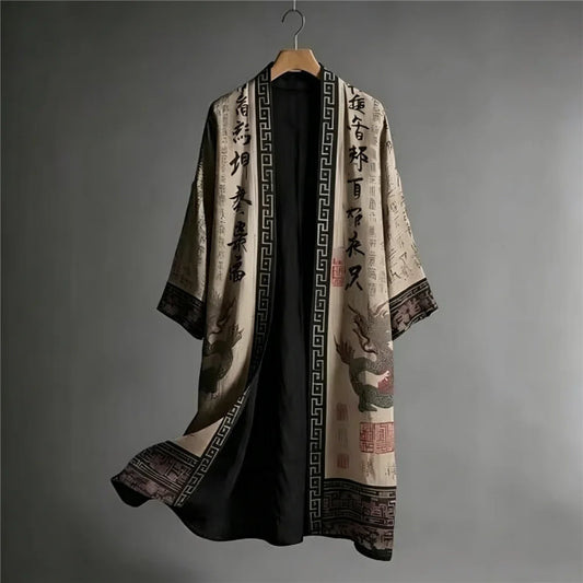 Kimono Long Imprimé Chinois Mixte