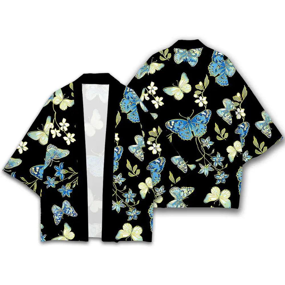 Kimono Japonais Femme Fleurs & Grues