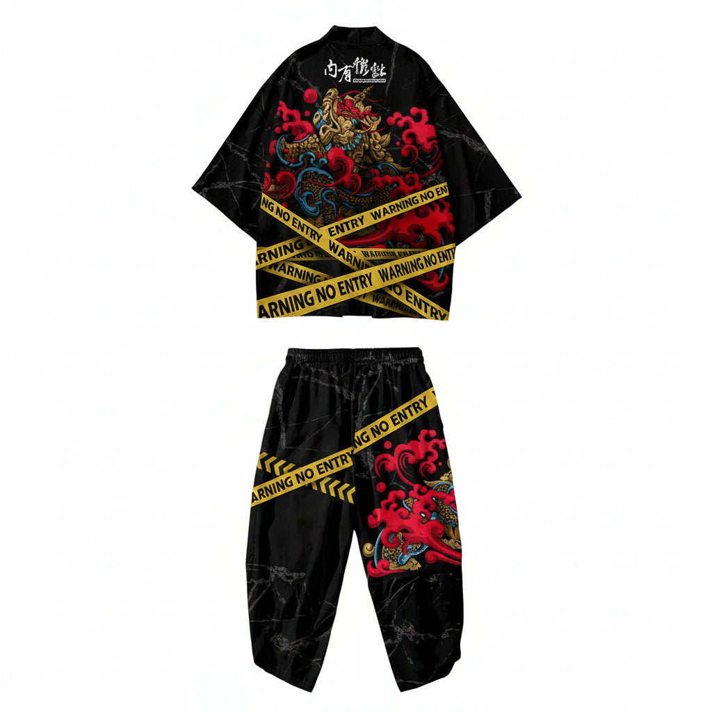 Ensemble Japonais Oversize Imprimé "Défaut"