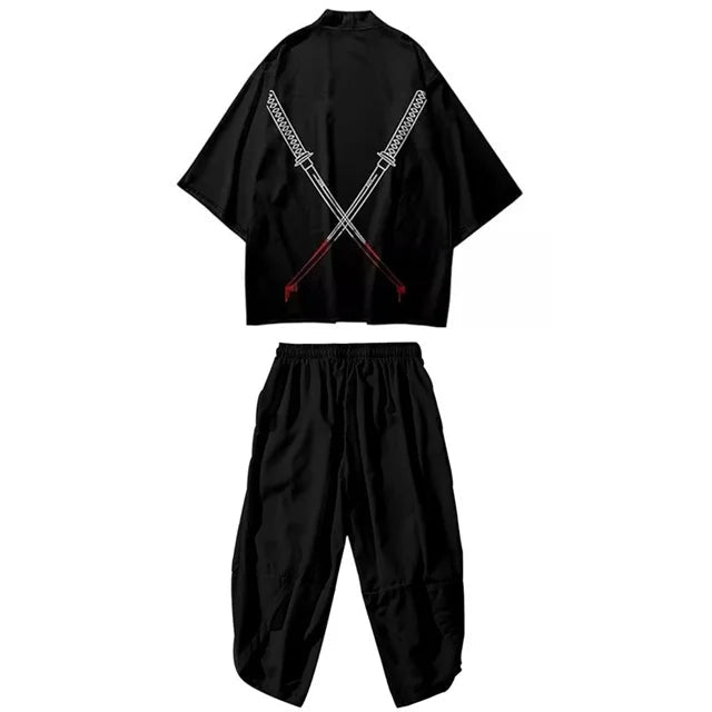 Ensemble Japonais Oversize Imprimé