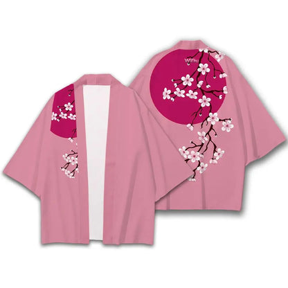Kimono Japonais Harajuku Grue & Cerisier
