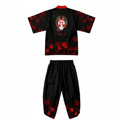 Costume Japonais Oversize 2 Pièces Imprimé