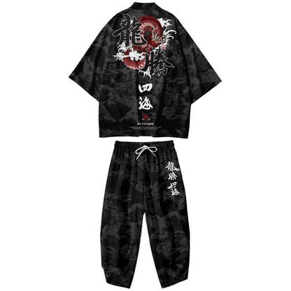 Ensemble Japonais Oversize Imprimé