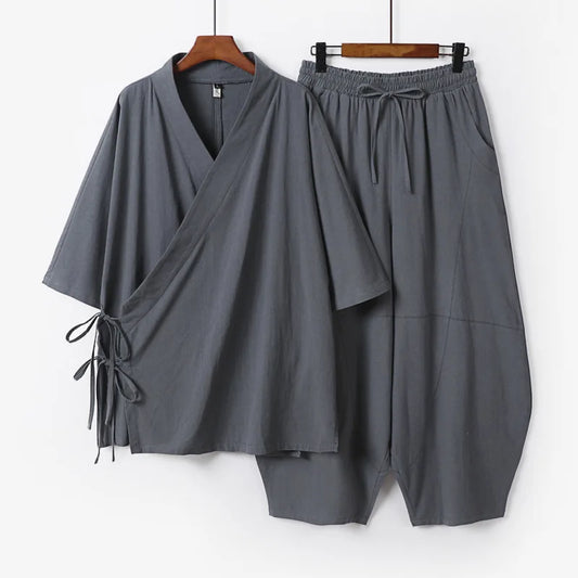 Ensemble Homme Style Chinois Coton Lin Grande Taille