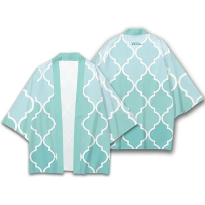 Kimono Japonais Femme Motifs Grues et Fleurs de Cerisier
