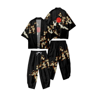 Ensemble Japonais Oversized Imprimé