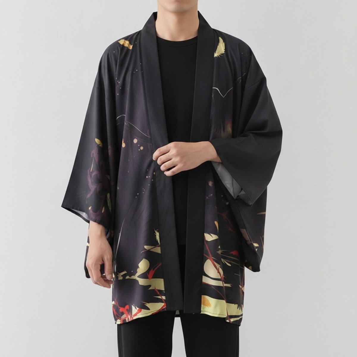 Haori Kimono Streetwear Unisexe – Noir - Taille unique