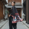 Haori Kimono Kitsune Unisexe – Noir - Taille unique