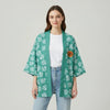 Haori Kimono Feuilles Unisexe – Vert - S