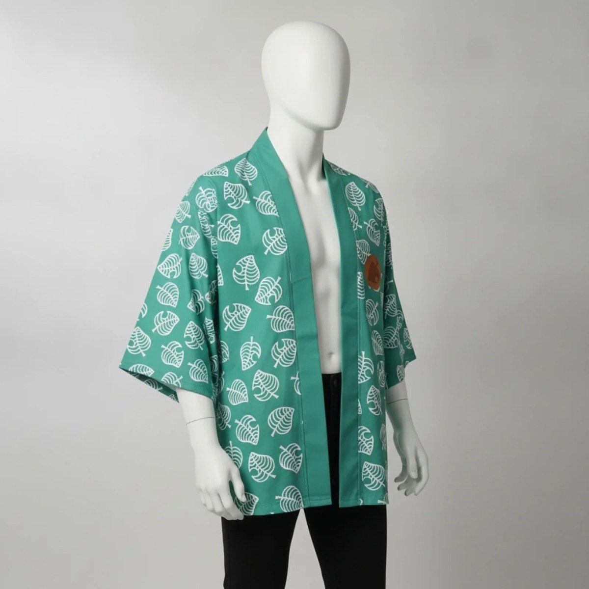 Haori Kimono Feuilles Unisexe – Vert - S