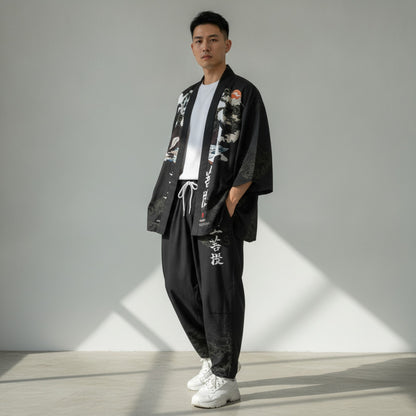 Ensemble 2 pièces style japonais surdimensionné