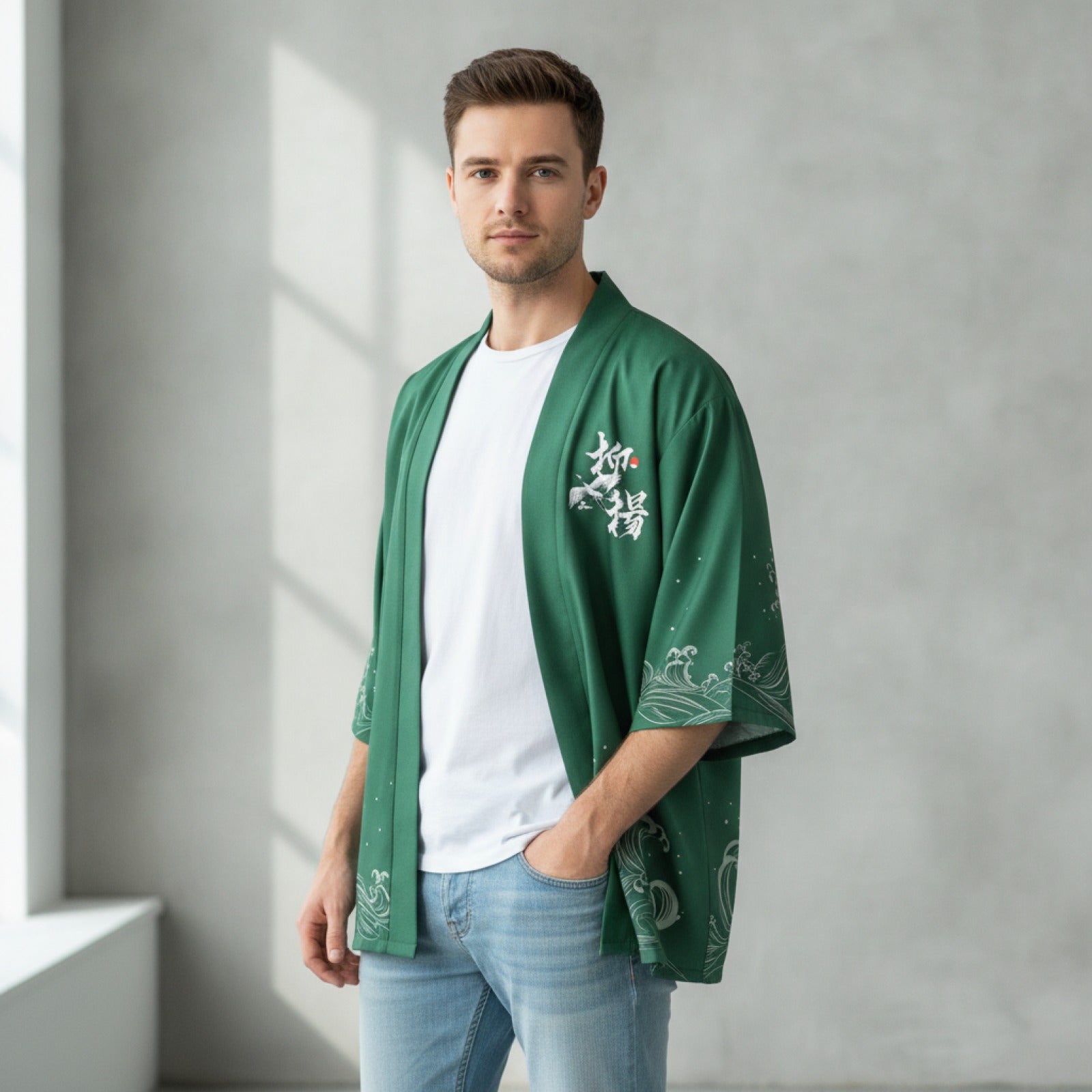 Kimono d'été Homme Flamant Rose Vintage