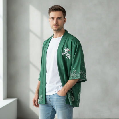 Kimono d'été Homme Flamant Rose Vintage
