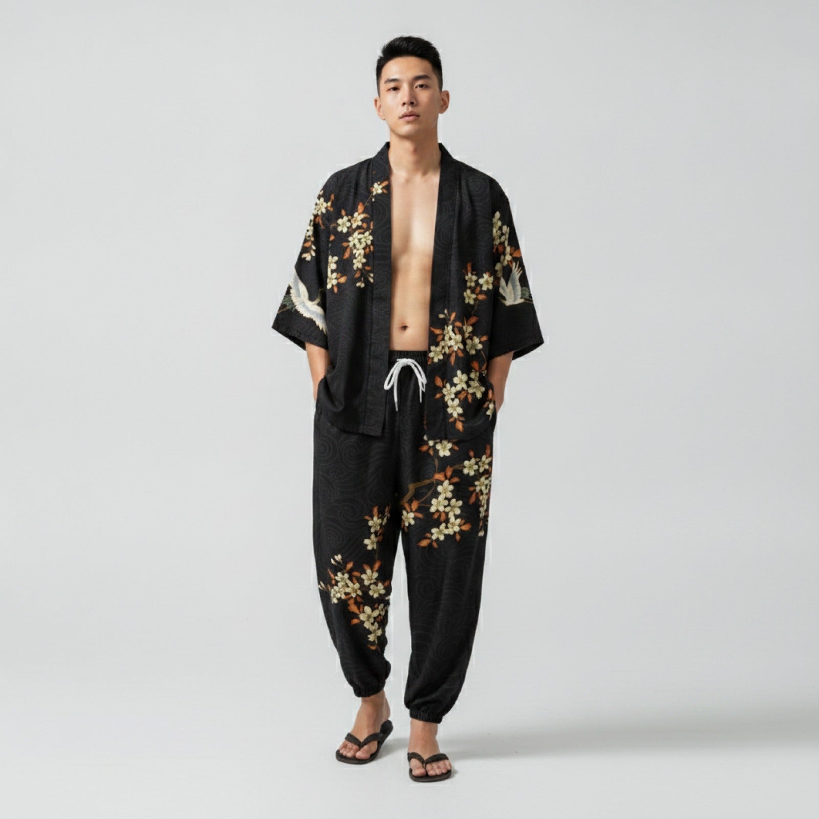 Ensemble Japonais Oversized Imprimé