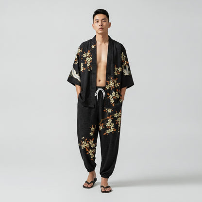 Ensemble Japonais Oversized Imprimé