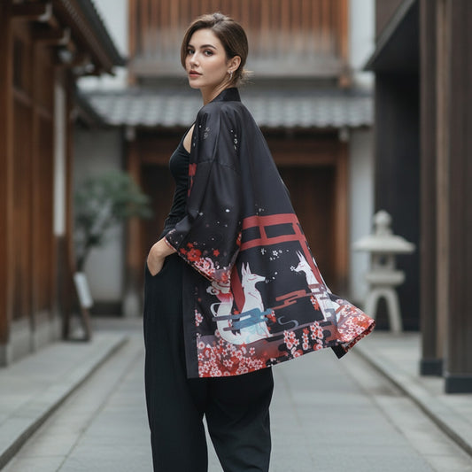 Kimono Haori Unisexe Style Japonais Ample