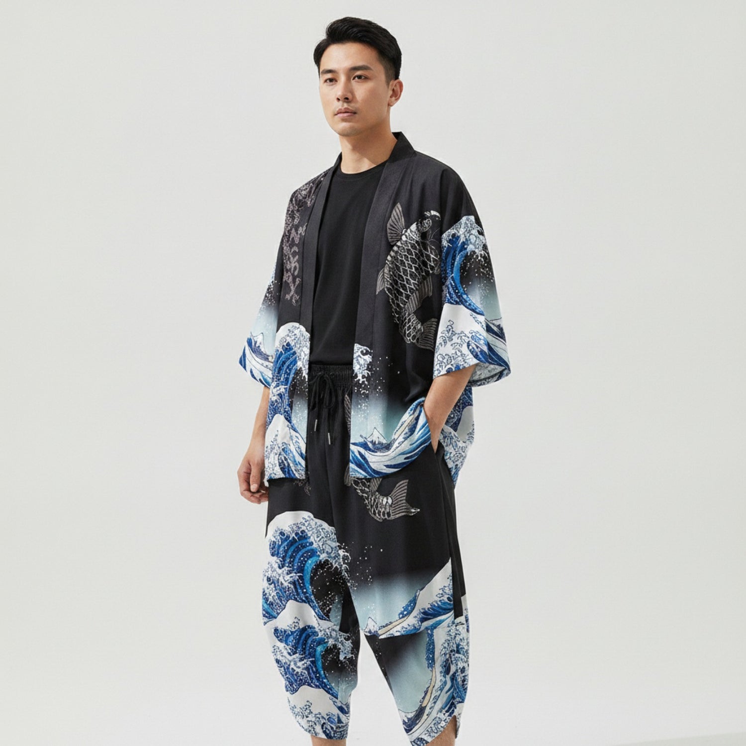Ensemble Kimono Pantalon Style Japonais Oversize