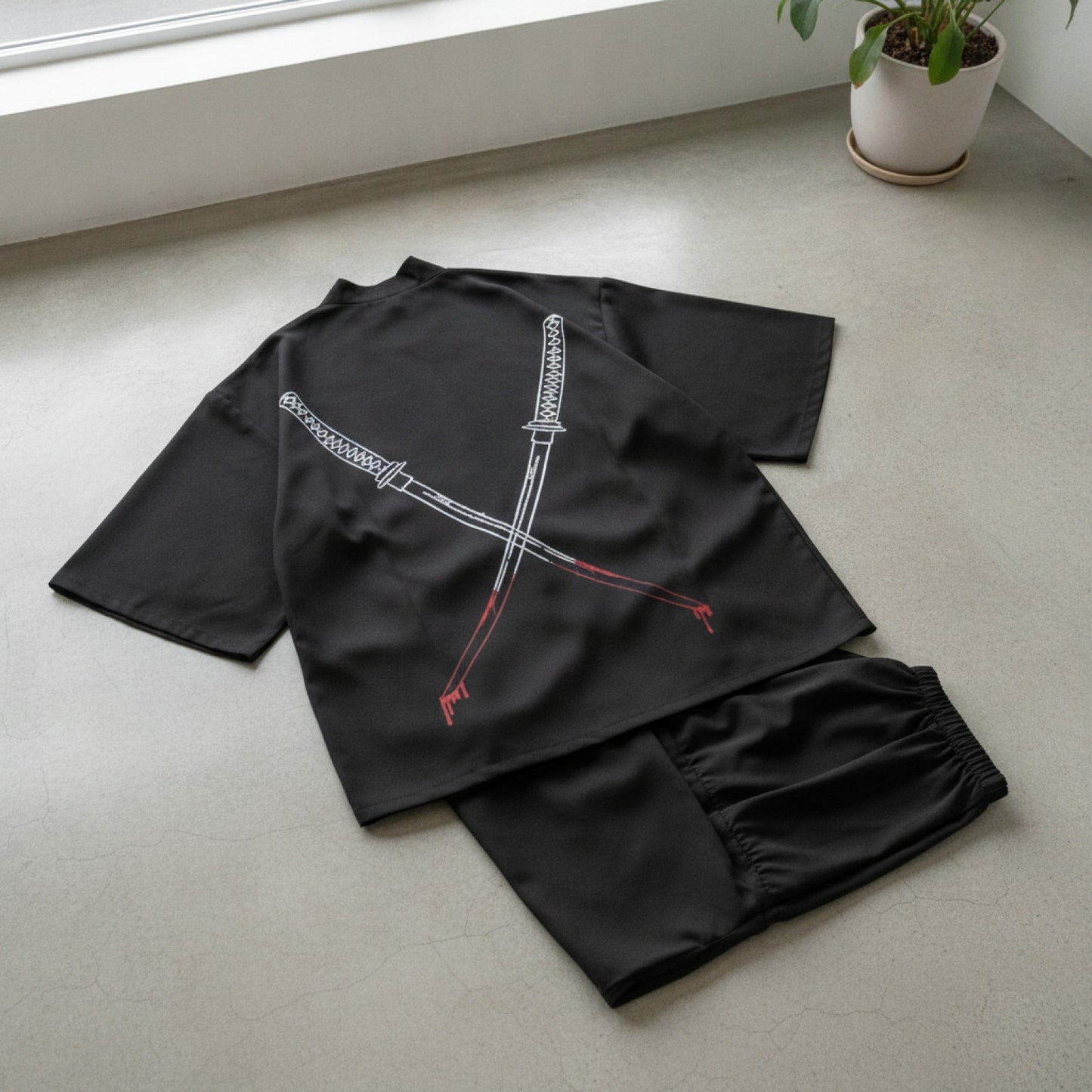 Ensemble Japonais Oversize Imprimé