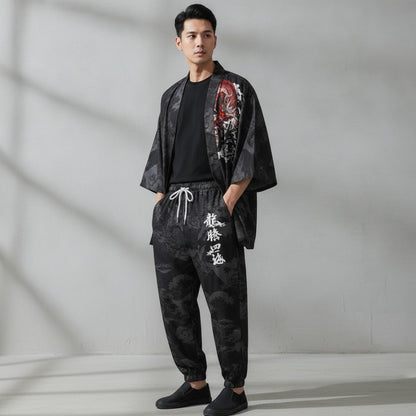 Ensemble Japonais Oversize Imprimé