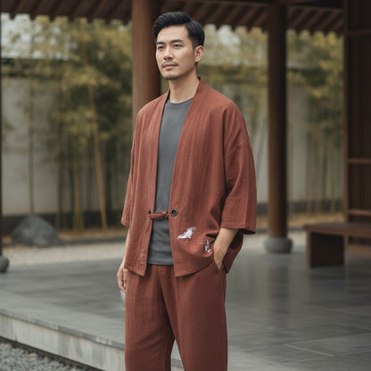 Robe Longue Ethnique Homme en Lin