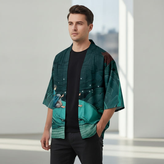 Kimono Homme Ukiyoe Streetwear Imprimé 3D