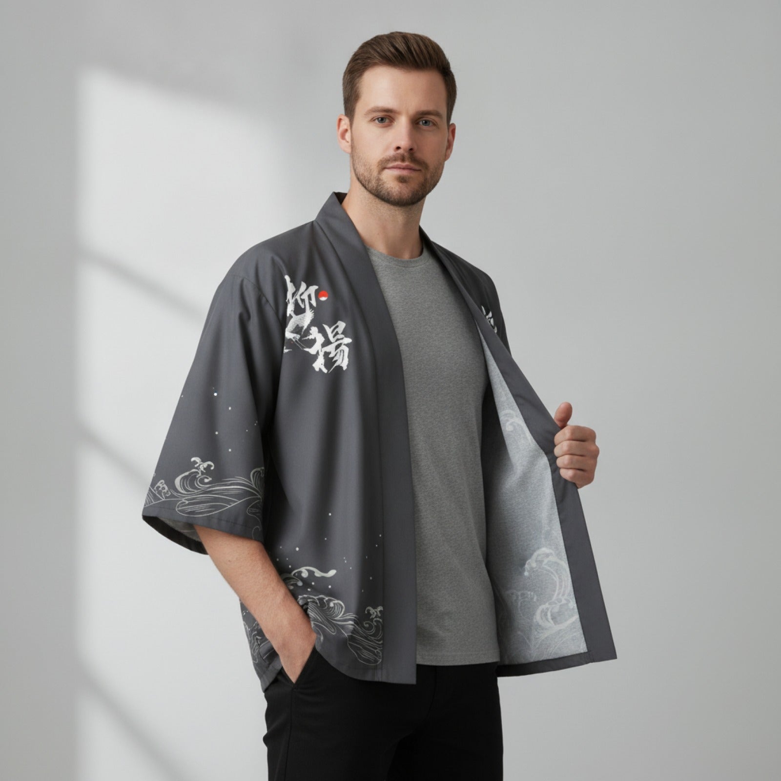 Kimono Homme Vintage Flamant Rose