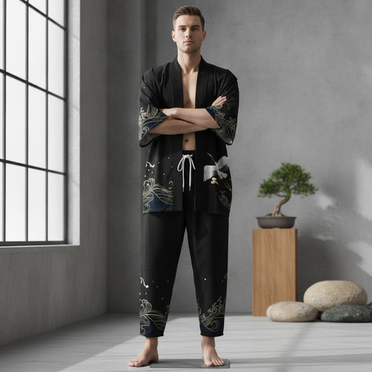 Ensemble Kimono Oversize Imprimé "Défaut"