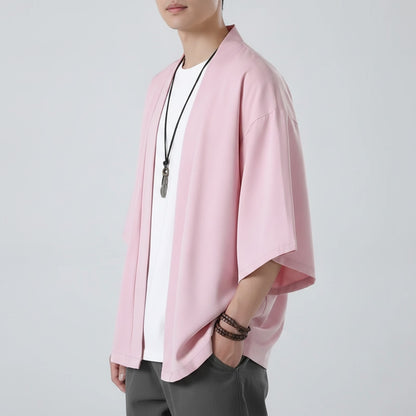 Chemise Kimono Rose Homme - Style Japonais Décontracté