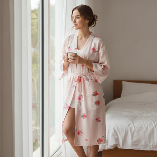 Pyjama Kimono Gaze de Coton - Élégance Japonaise