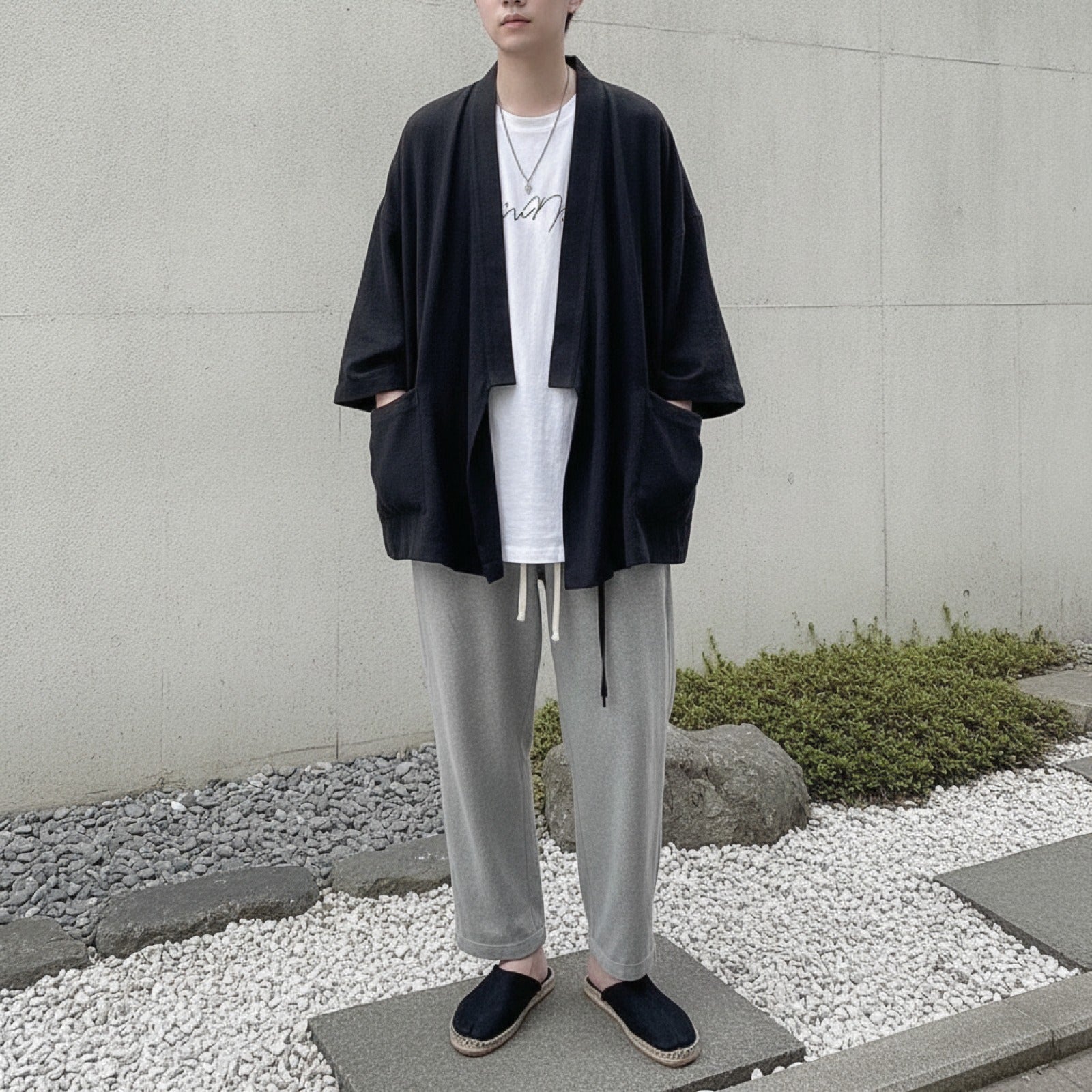 Kimono Lin Homme Style Chinois Été