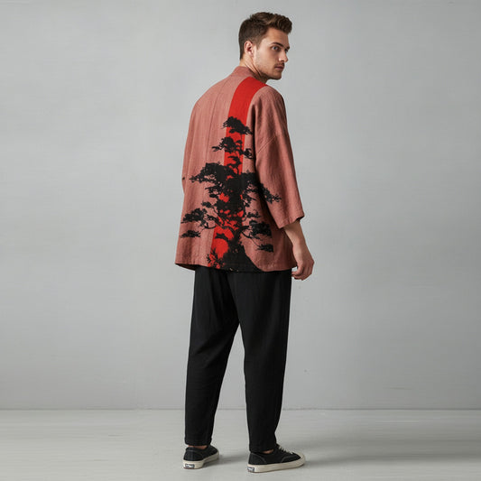 Cardigan Kimono Haori Coton Japonais Unisexe