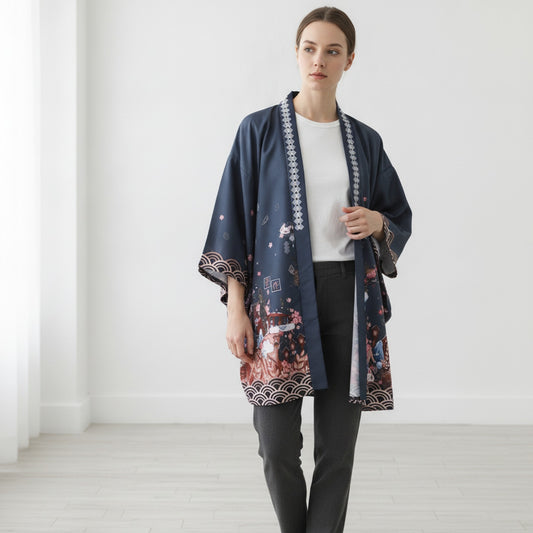 Kimono Haori Vert Style Streetwear Japonais
