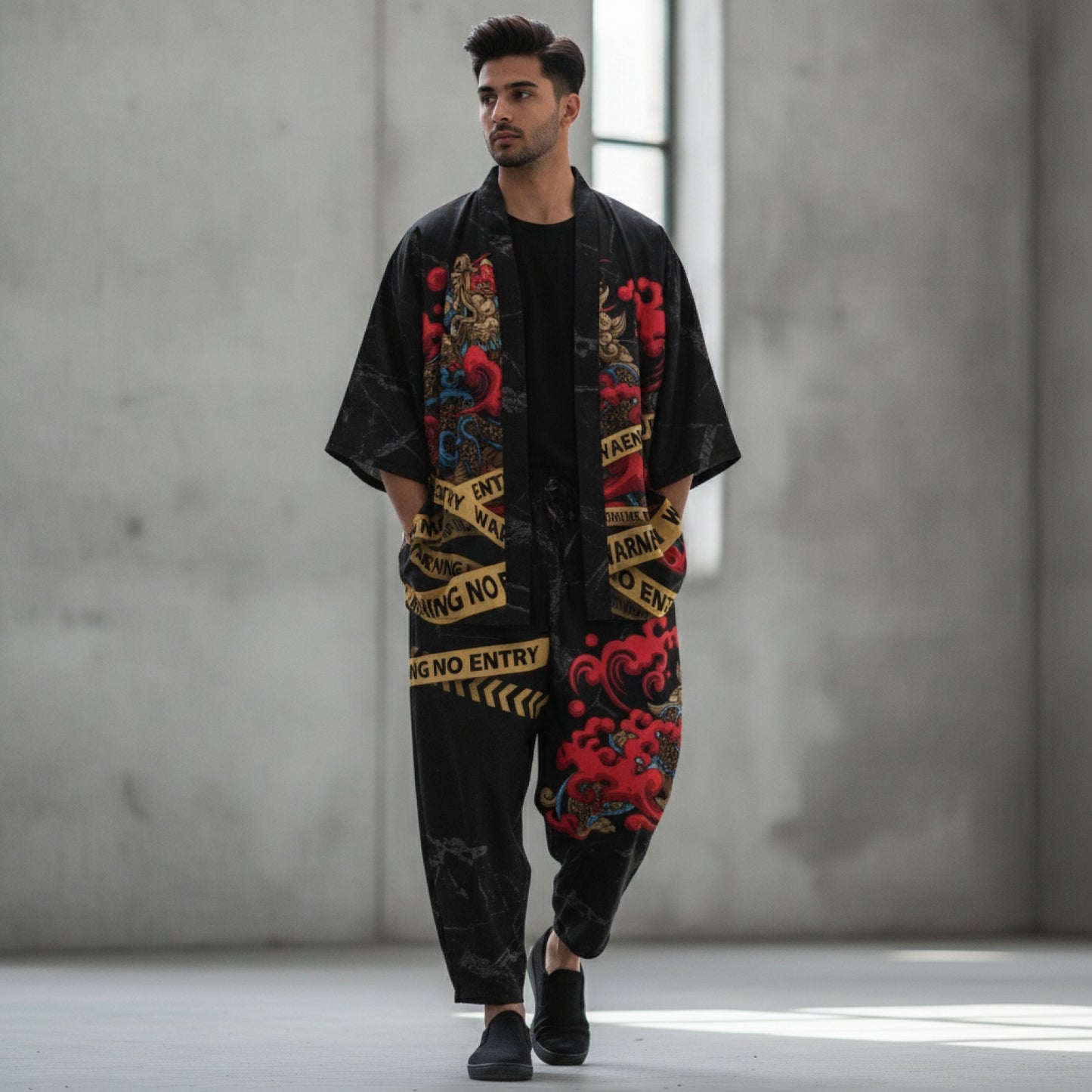 Ensemble Japonais Oversize Imprimé "Défaut"