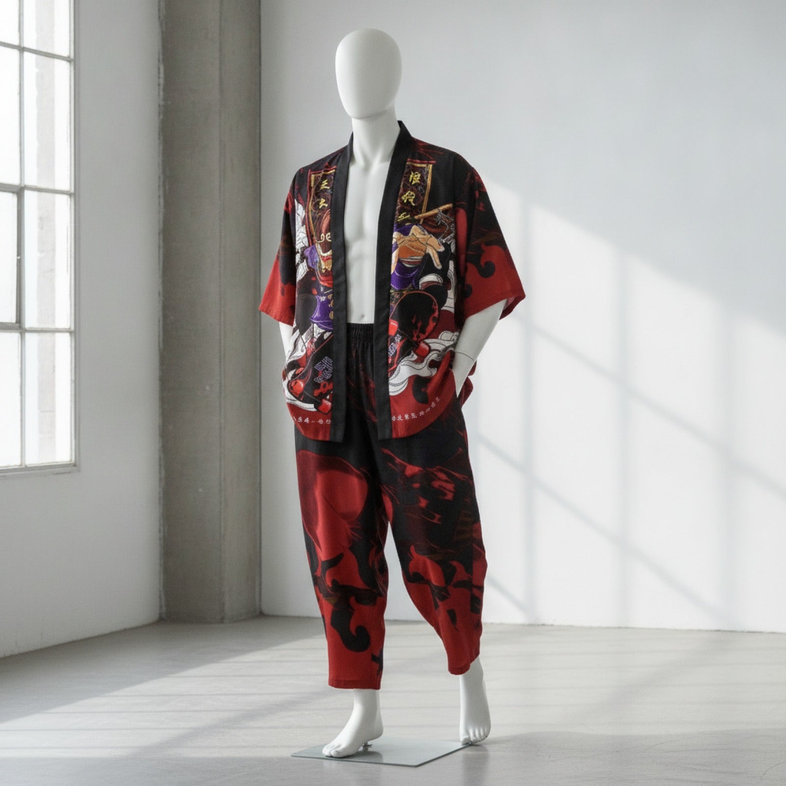 Ensemble Kimono Pantalon Oversize Style Japonais