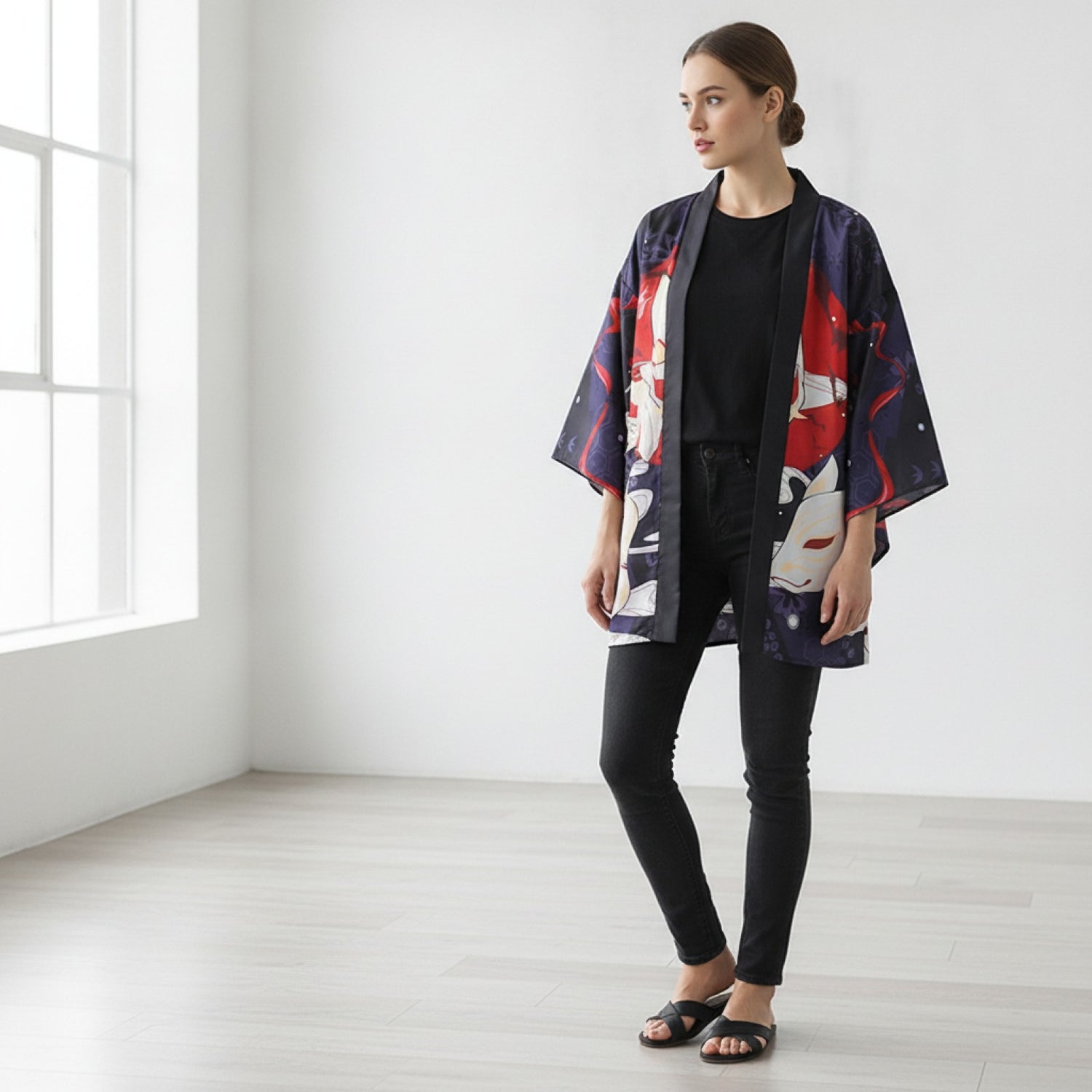 Kimono Haori Violet Foncé Unisexe